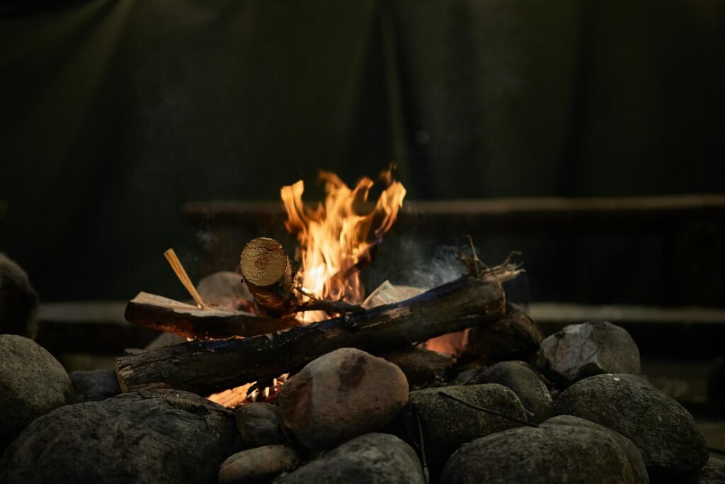 Campfire using rocks